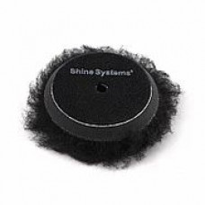 Shine Systems Black Wool Pad - полировальный круг из черного меха, 75 мм, арт.SS540